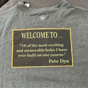 NWT Peter Millar Shirt Mens Large Gray Pima Cotton Pete Dye Golf Graphic Tee
